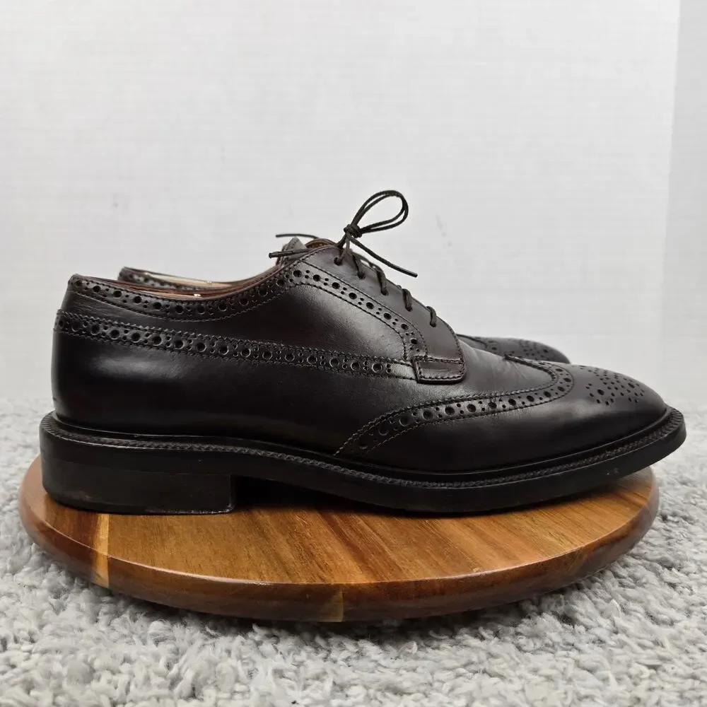J. Crew Mens 11 Gifford Brown Leather Wingtip Medallion Brogue Derby Dress Shoe